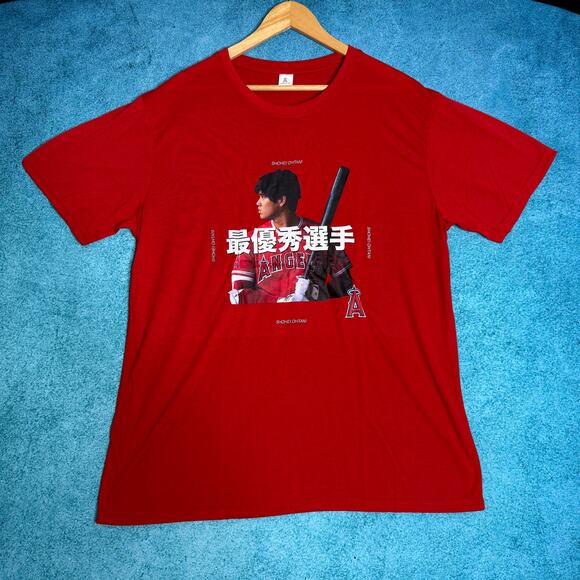 Los Angeles Angels Shohei Ohtani T-Shirt Men’s XL Red Stadium Giveaway 2021 MVP - Picture 1 of 10